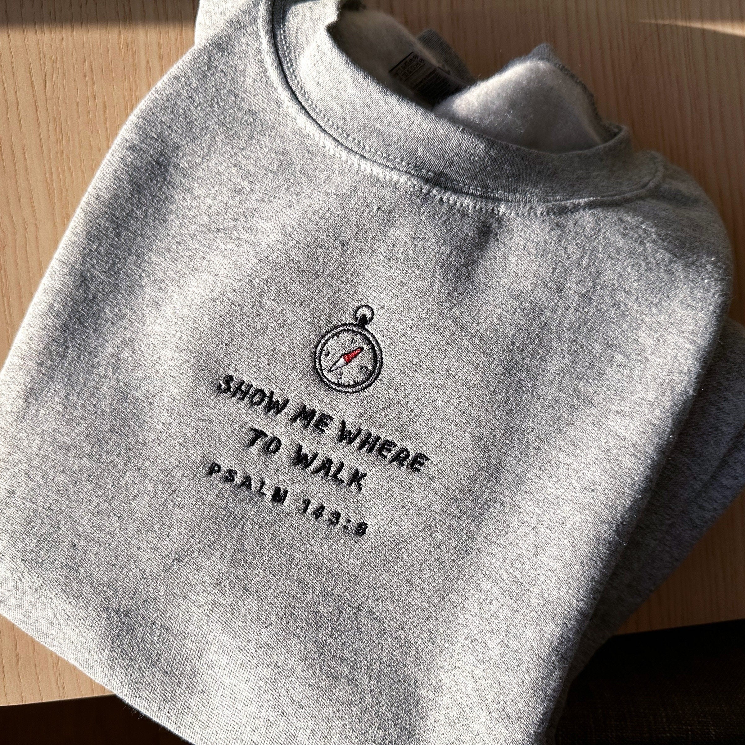 Embroidered 'Psalm 143' Christian Sweatshirt, Faith Crewneck, Bible Verse Sweatshirt, Christian Sweatshirt, Bible Sweatshirt, Aesthetic Sweatshirt, Christian Apparel